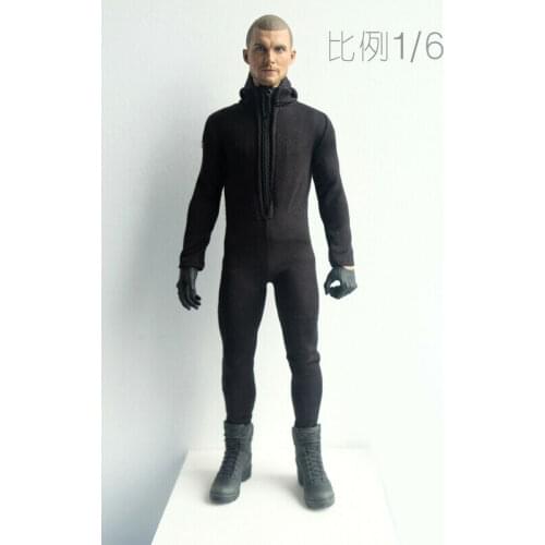 1/6 Scale Black Jumpsuit Clothing Model For 12" Male Action Figure Doll