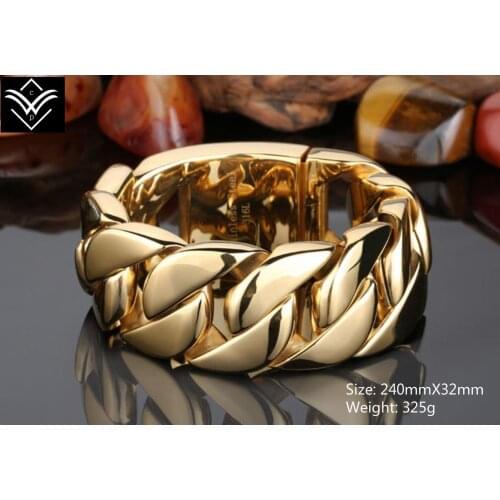 Fashion Titanium Steel Golden-plated Man Bracelet Hot Sale