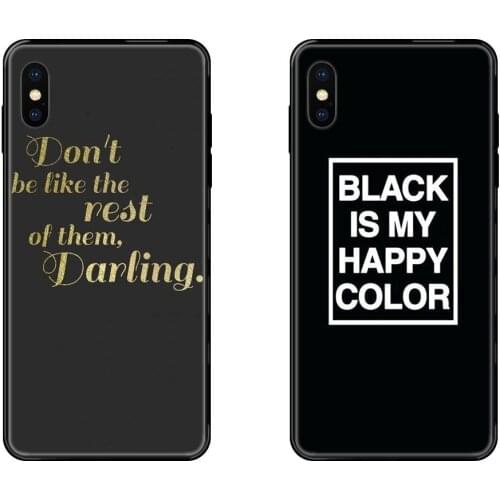 Black Is My Happy Color Black Soft TPU Screen Protector For Galaxy A5 A6 A7 A8 A10 A10S A20 A20S A20E A21S A30 A30S A40 A50 A70