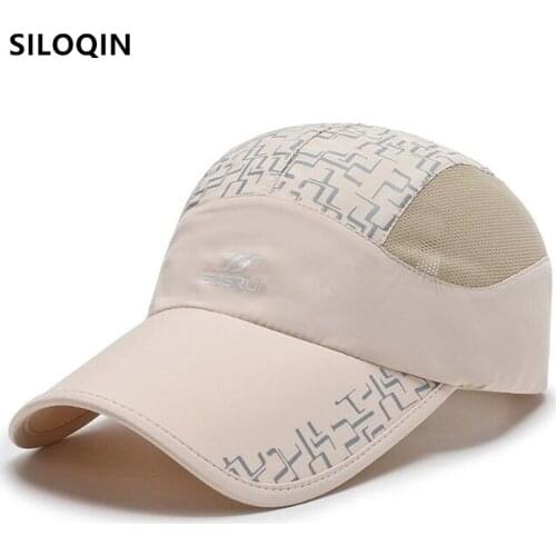 SILOQIN New Summer Breathable Baseball Cap Men Women Mesh Cap Sunscreen Sports Cap Adjustable Size Bone Snapback Cap Fishing Hat