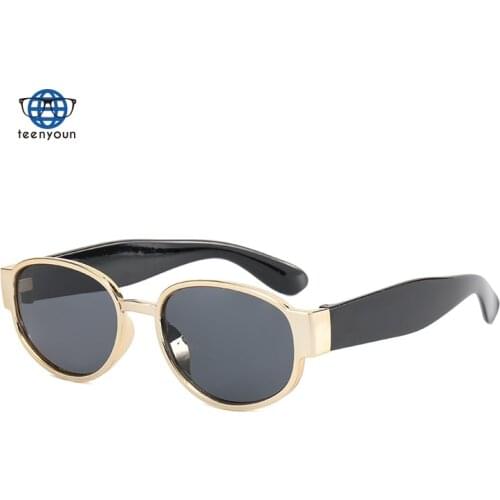New 2021 cross-border small box oval sunglasses fashion sunglasses celebrity with hip-hop glasses wholesale