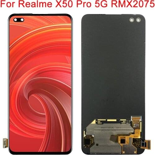 Original LCD For Realme X50 Pro Display 6.44" Oppo Realme X50 Pro 5G LCD Touch Screen RMX2075 RMX2071 RMX2076 Display Parts