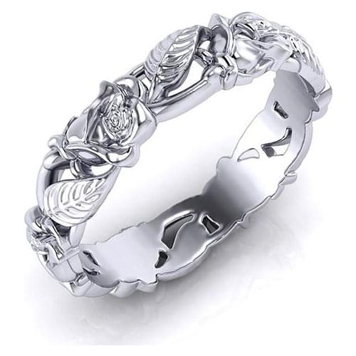 Popular Vintage New Jewelry Womens Leaf Floral Bridal Wedding Engagement Band Ring Cocktail Party Promise Ring Jewelry