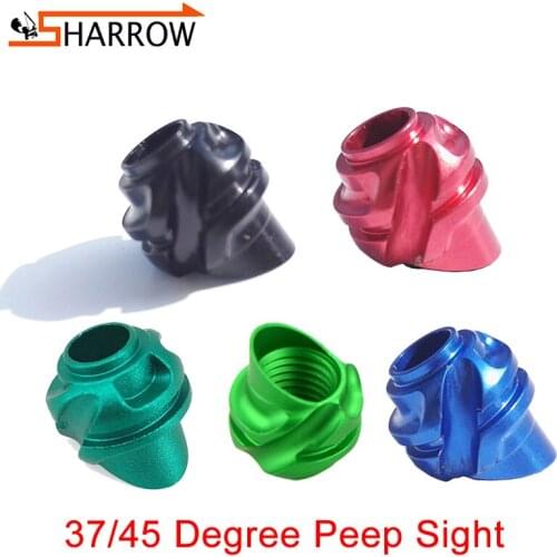 1pc Compound Bow Sight 37/45 Degree Peep Sight Shooting Aiming Aluminum Sight Scope For Outdoor Hunting Archery Accessories
