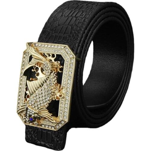 New Diamond-encrusted Flying Fish Mens Belt Buckle Casual Personality Alloy Smooth Buckle Luxury Belt Designers Men 3.8cm Belts