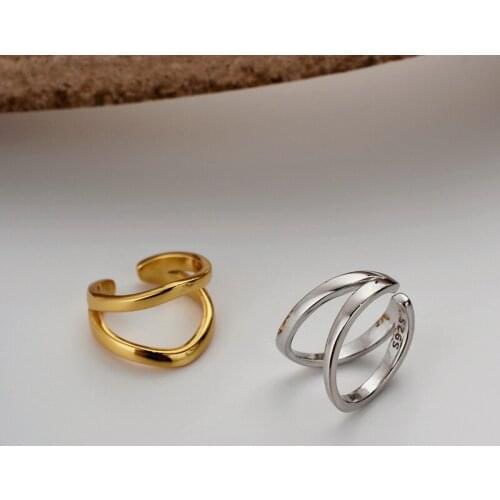 ONLY 1PC (No pierced) 10MM Authentic 925 Sterling silver White/ Gold Double Rows Hoolow Geometric Clip Earrings TLE1047