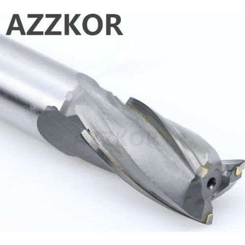 Welded YG8 Alloy Milling Cutter Tungsten Steel Rough Inserted Straight Shank Helical 3T Edge For Hardness Metal Face Endmills
