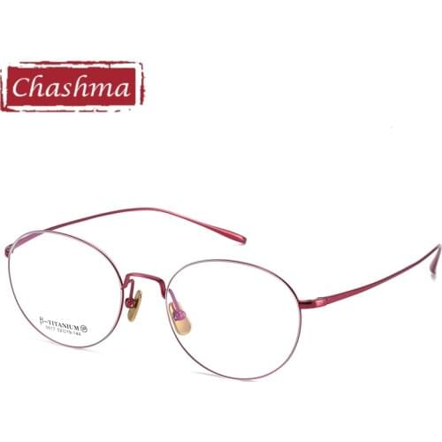 Chashma Titanium Round Eyeglasses Optical Vintage Spectacle Frames Retro Prescription Eyewear Light Fashion Student Glasses