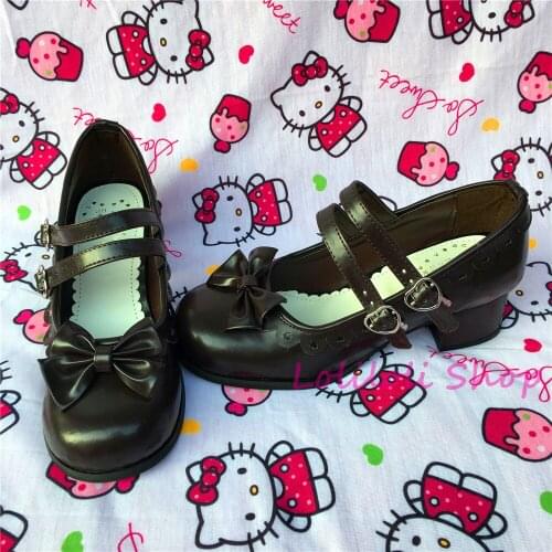 Princess sweet gothic lolita shoes Loliloliyoyo antaina Japanese design cos shoes custom thick heel and brown bright skin an9967