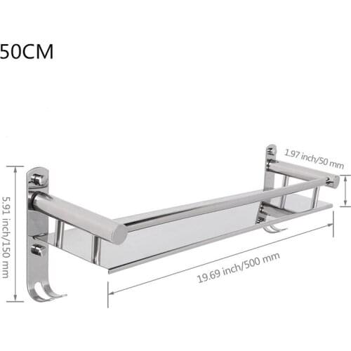 Bathroom 304 Stainless Steel Rack Towel Bar Folding Towel Rack Dressing Table Hook Free Punching