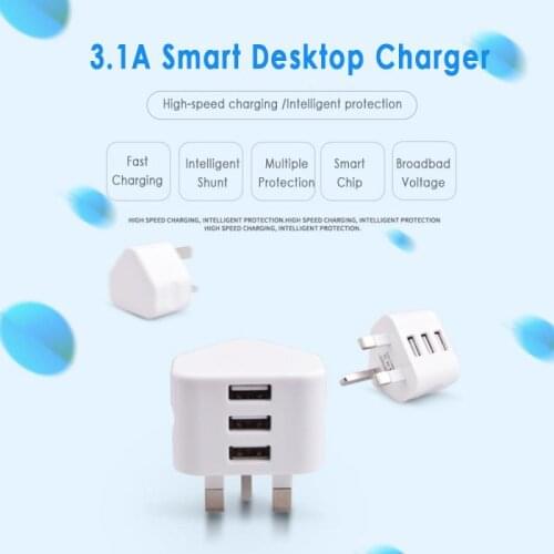 UK Plug Single USB Double USB 1/2/3USB Adapter Mains 3 Pin Plug USB Adaptor Wall Charger Travel Charging Cable