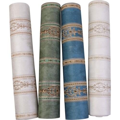 High quality 3D European style striped wall paper vertical non-woven American bedroom living room background wallpaper luxury