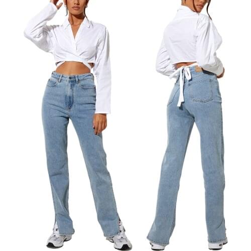 Fashion bandage jacket, casual solid color, versatile Long sleeve V-neck cardigan Lapel bandage exposed navel womens shirt