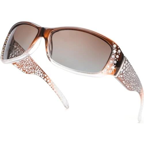 Women Rhinestone Sunglasses Square Polarized Sun Glasses Shades Gray Black Glasses For Drivers Travel Goggles gafas
