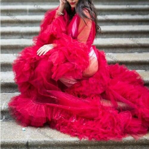 Ladies Dressing Gown Perspektive Sheer Long Robe Fluffy Dessous Fotografie