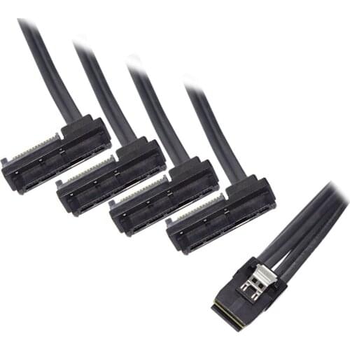 Zihan 50cm Internal 36 Pin Mini SAS SFF-8087 Host to 4 SFF-8482 Target SAS Hard Disk and SATA Power Cable