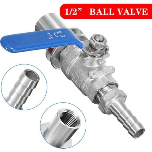 1/2 Inch Ball Valve Stainless Steel Weldless Ball Valve Kit Beer Barrel Valve For Beer Kettle Pot Durable Homebrew Home Supplies