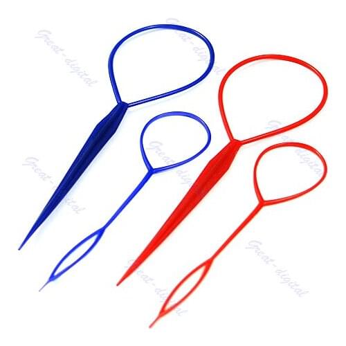 10Set/Lot Magic Topsy Tail Hair Braid Ponytail Styling Maker Clip Tool Black Hair Band Accessories