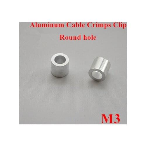 100pcs 3mm M3 Aluminum Cable Crimps Sleeve Round Hole Ferrule Crimping Loop Oval Wire Rope Clip Swage Fittings