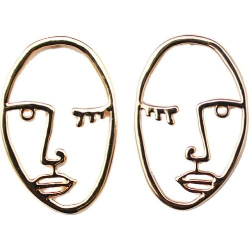 12 pair /lot fashion retro human body contour alloy texture abstract face body figure earrings