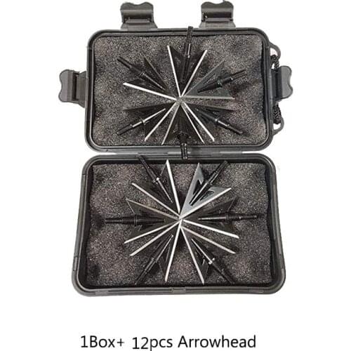12pcs 100Gr Stainless Steel Archery Blade Arrowhead Broadheads Target Arrow Point Tips Shooting Accessories