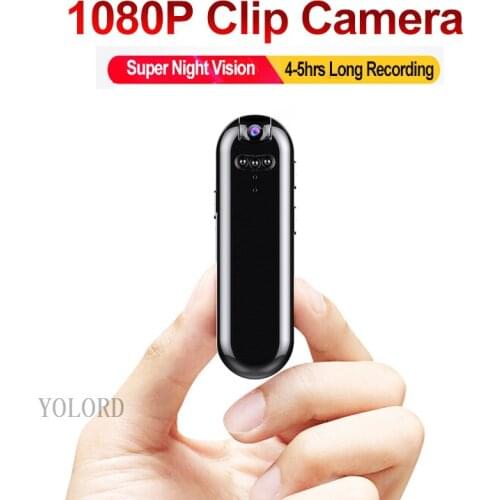 4-5hrs Long Recording Time 180 Rotating 1080P HD Night Vision Camera Outdoor Sports Cam Voice Video Recorder Clip Camcorder