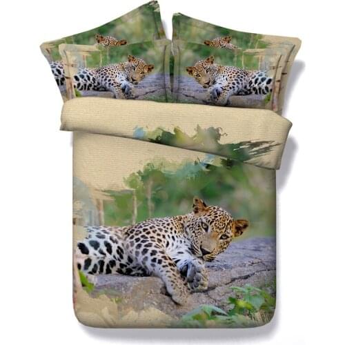 3D Leopard Bedding sets Super King Queen size full twin duvet cover bed in a bag sheets spread bedspread linen Animal print 4pcs
