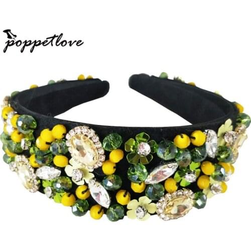 70g Baroque Luxurious Covered Rhinestone Crystal Headband for Women Bridal Hair Accessories Jewelry Bijoux Retro Headwear