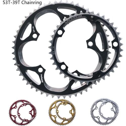 8/9/10/11S Road Bicycle Chainring Dual Disc 130BCD 53T 39T Chain Wheel Folding Bike Chainwheel 3/32" AL-7075 CNC 5 Hole Crankset