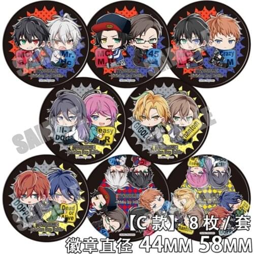 8PCS Anime Division Rap Battle Pins Cosplay Hypnosis Mic Pin for Backpack Bags Collection Accessories Badge Brooch Collectible