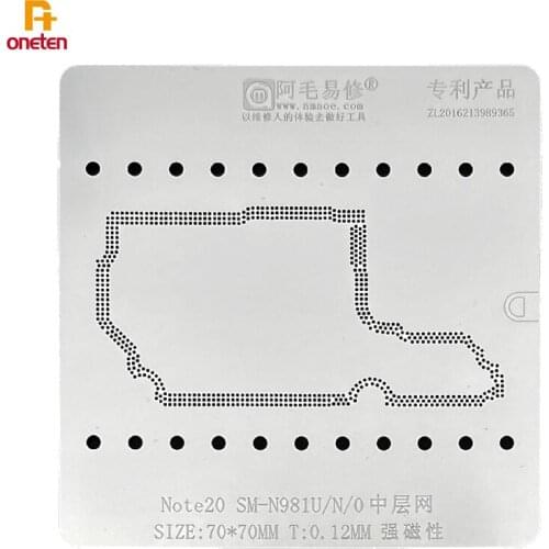 Amaoe BGA Reballing Stencil For Note20 Samsung SM-N981U/N/0 Motherboard Middle-level Steel Mesh