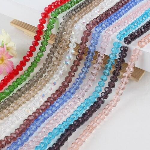 70pcs/lot 8mm Rondelle Austrian Crystal Beads Glass Beads Loose Spacer Beads For Jewelry Making DIY Bracelet Necklace