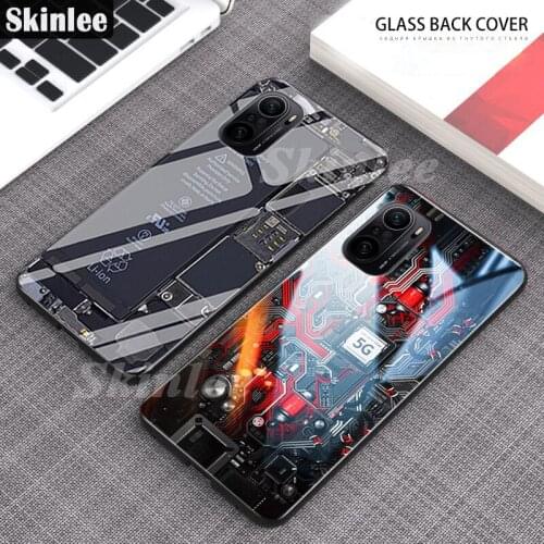 Skinlee Cover For Poco F3 Case Explorer Painted Tempered Glass Funda For Xiaomi Poco F3 Phone Case