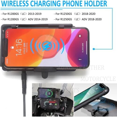 For BMW R1200GS R1250GS LC Adventure R 1250 GS ADV Motorcycle GPS Mobile Phone Holder Stand Navigation Bracket Wireless Charging