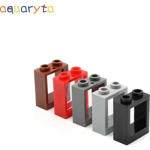 Aquaryta 20pcs Building Blocks Parts Window 1x2x2 With Glass Compatible with 60592+60601 City Building Model Parts Toys for KID