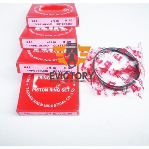 For MITSUBISHI K4E overhaul gasket kit main conrod bearing + piston ring