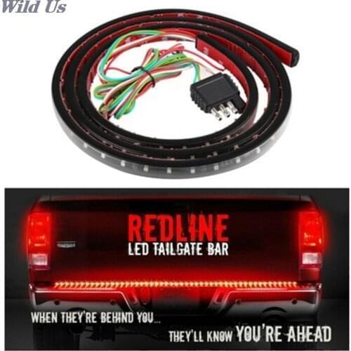 22W 49" Flexible LED car Truck Tailgate Light Bar Red and White 12V 72LED Running/Brake/Reverse/Signal/Rear Strip Light Lamp