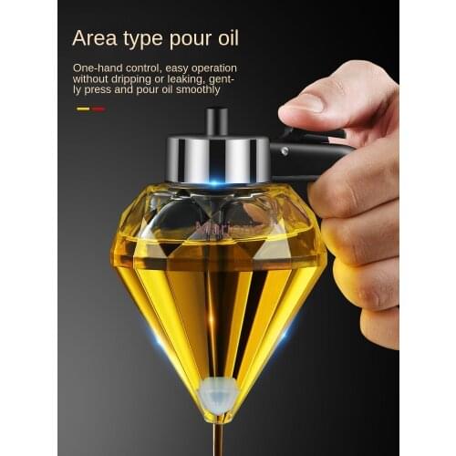 European Glass Oil Pot Household Small Oil Bottle Kitchen Oil Tank Pot Leak-proof Oil Control Pot European-style Soy Sauce Pot