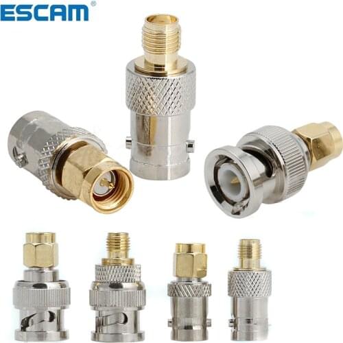ESCAM 4pcs BNC To SMA Connectors Type Male Female RF Connector Adapter Test Converter Kit Set