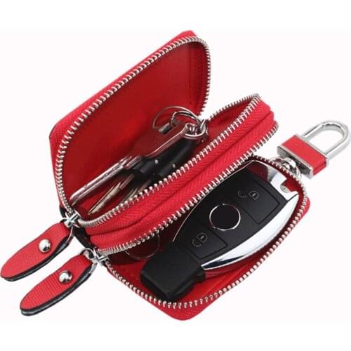 Leather Unisex Key Bag Multifunction Organizer Wallet Holder Housekeeper Car Small Key Case Keys Pouch