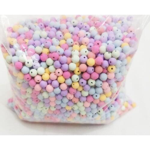 500gram/bag 6-10mm diy acrylic candy rubber round loose spacer beads.for woman bracelet necklace making jewelry accessories 2021