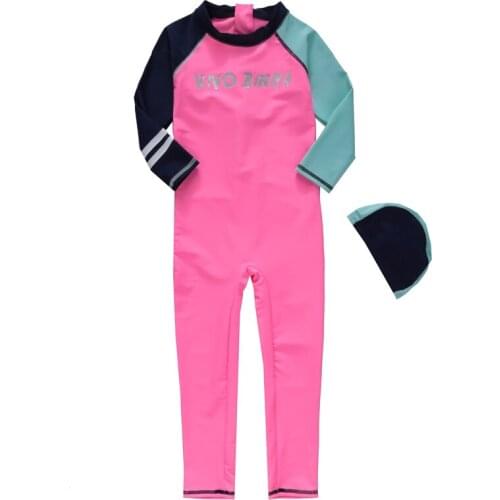 Kids Rash Guard, Girls and Boys One Piece Swimming Suit Long Sleeve Full Body Rashguard Water Sports Sun Protection UPF 50