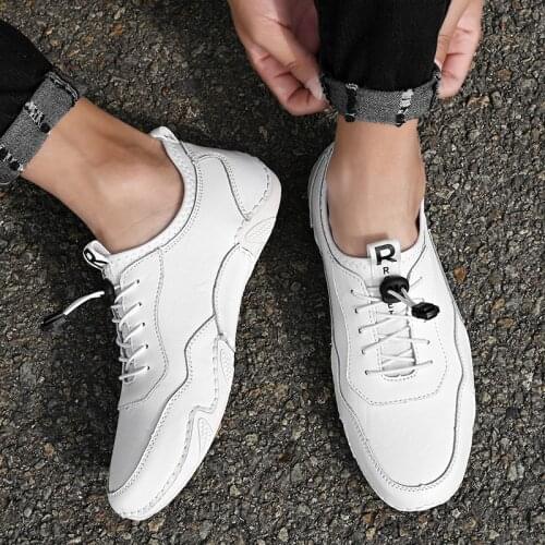 Mens shoes mens casual shoes 2021 spring new PU leather shoes mens men shoes trendy breathable mens shoes
