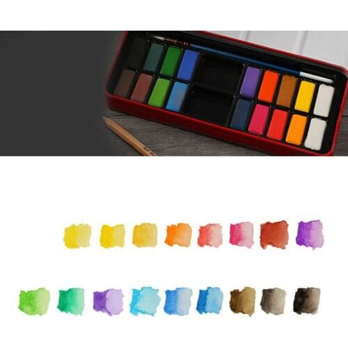 Colors/set In Iron Box Watercolor Painting Set With Brush Portable Soild Watercolor Paints For Artist School Student