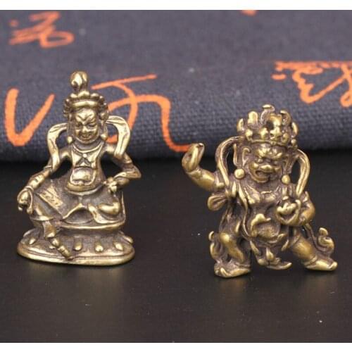 Antique Copper Nepal Dharma Buddhas Small Decorations Solid Brass Tibetan Buddha Statue Table Decor Accessories Fugurines Crafts
