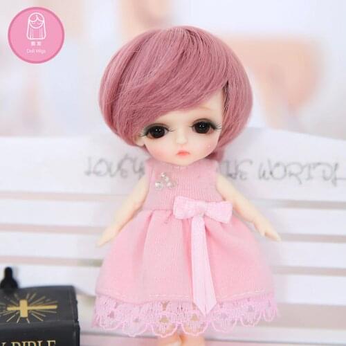 Wig For Doll BJD L12# free shipping size 9cm 1/12 high-temperature wig short hair bjd sd doll Wigs in beauty Baby Hair