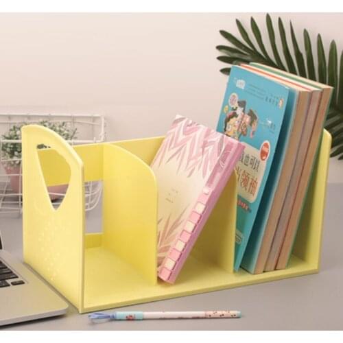 2021 New Plastic Book Basket Bookends Desktop Organizer Book Shelf Office School Stationery Bookshelf Desk Organizer