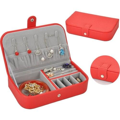 Portable Jewelry Box Leather Storage Organizer Women Jewellery Holder Packaging Display Case Women Travel Makeup Boxes Supplies