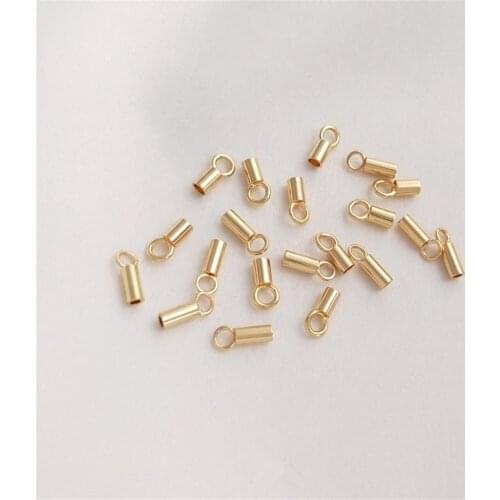 14K Gold Filled Chain leather rope joint sleeve end buckle positioning pipe DIY manual connection accessories materials