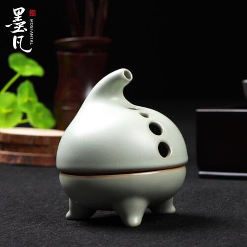 Ru-ceramic incense burners aromatherapy furnace lying incense fragrance of sandalwood incense coil Tower incense road ornaments
